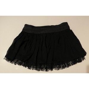 Royal Bones By Daang Gothic Black Mini Skirt With Black Lace Trim Womans L